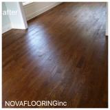 Before a completed wood flooring company project in the area